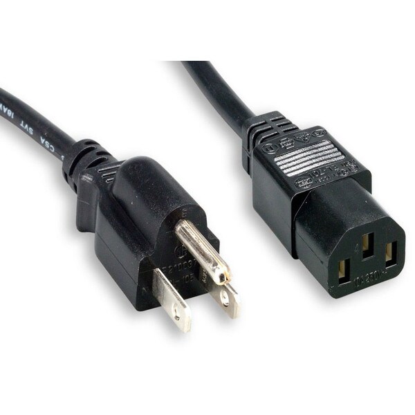 Main product image for 10 Feet Black 18 AWG Standard Power Cord 38340N